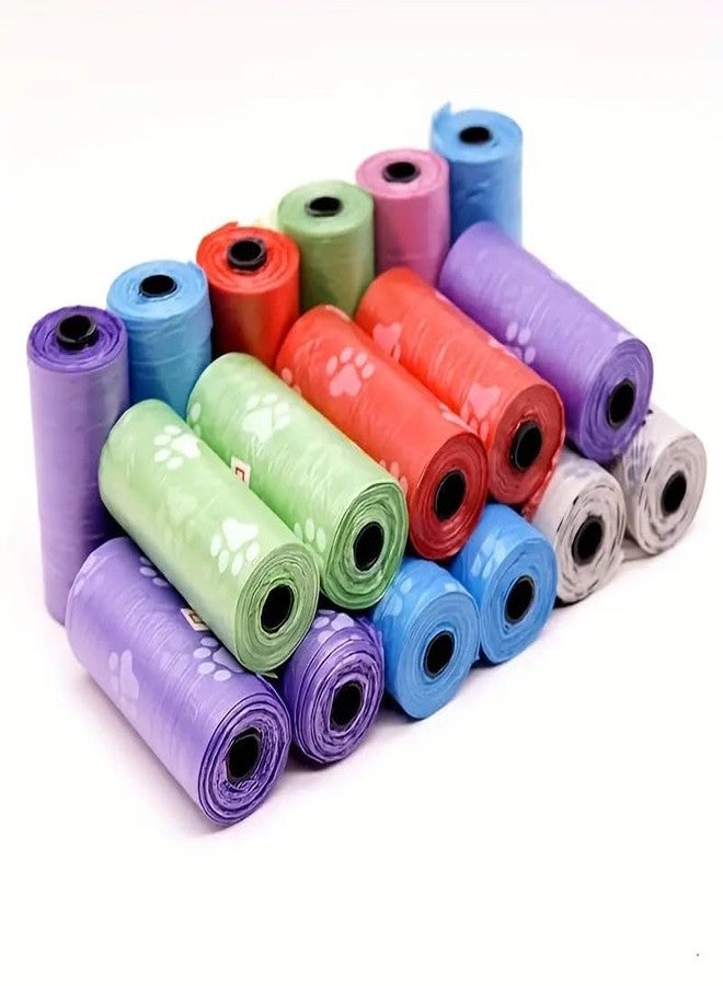 Styllent Dog Poop Bags 8 Roll (120 Bags) for Waste Refuse Cleanup, Doggy Roll Replacements for Outdoor Puppy Walking and Travel, Leak Proof and Tear Resistant, Thick Plastic - Multi Colors - Image 1